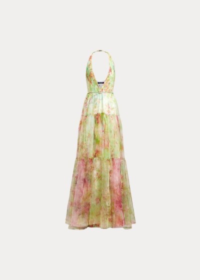 Vestidos Ralph Lauren Mujer Rosas Multicolor - Verona Floral Organza - KRYLA5974